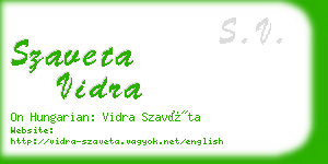 szaveta vidra business card